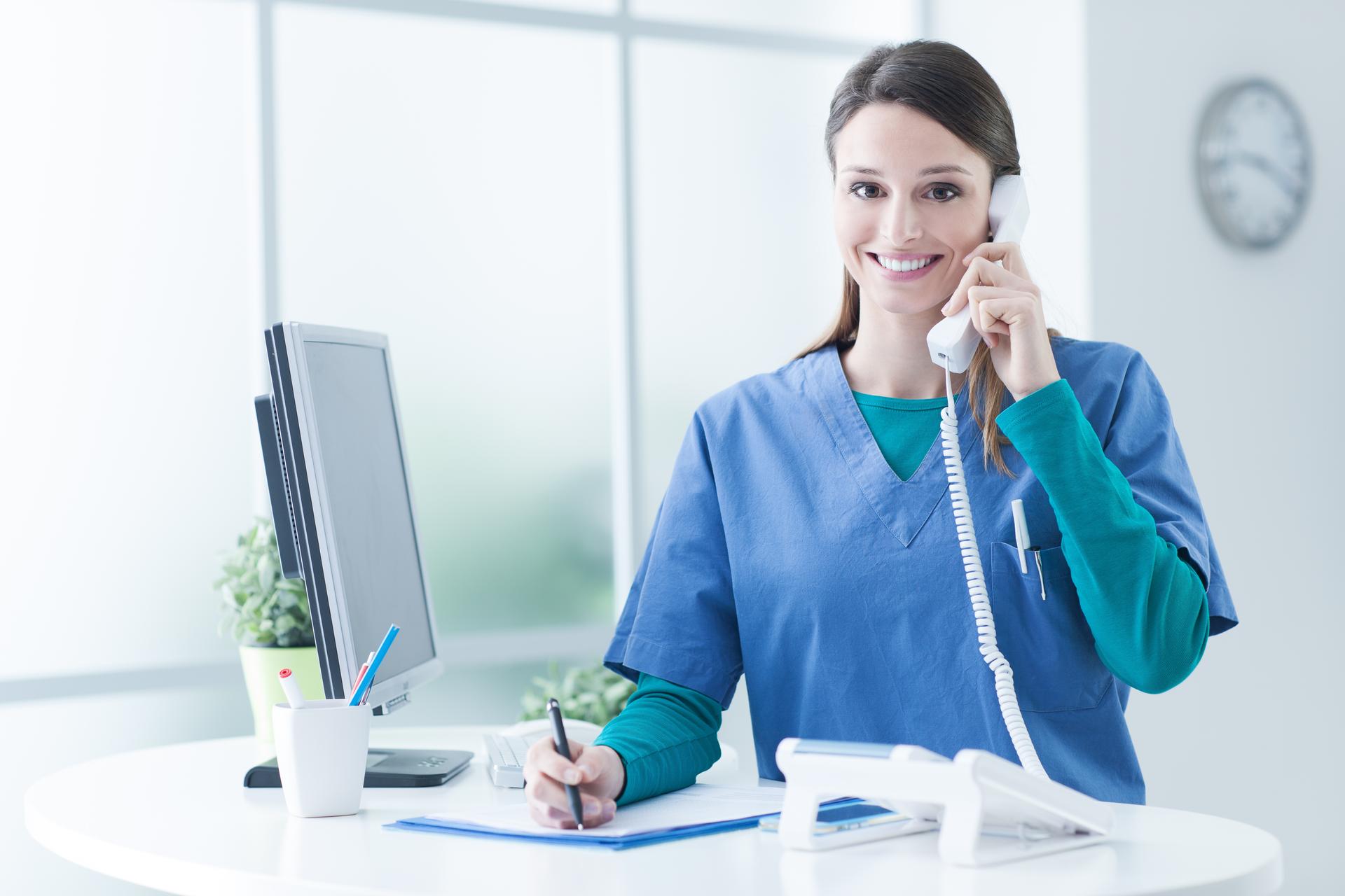 Female doctor at the reception desk